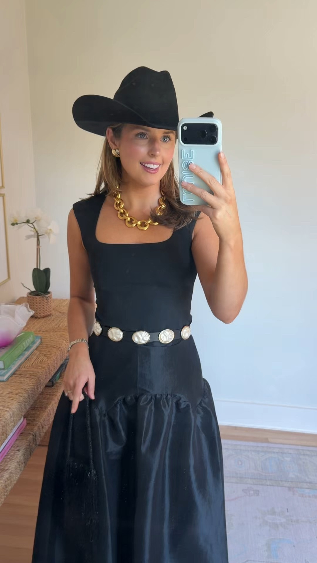 Western black tie outfit idea! Wearing an XS in top and S in skirt - size down in skirt - runs very big!