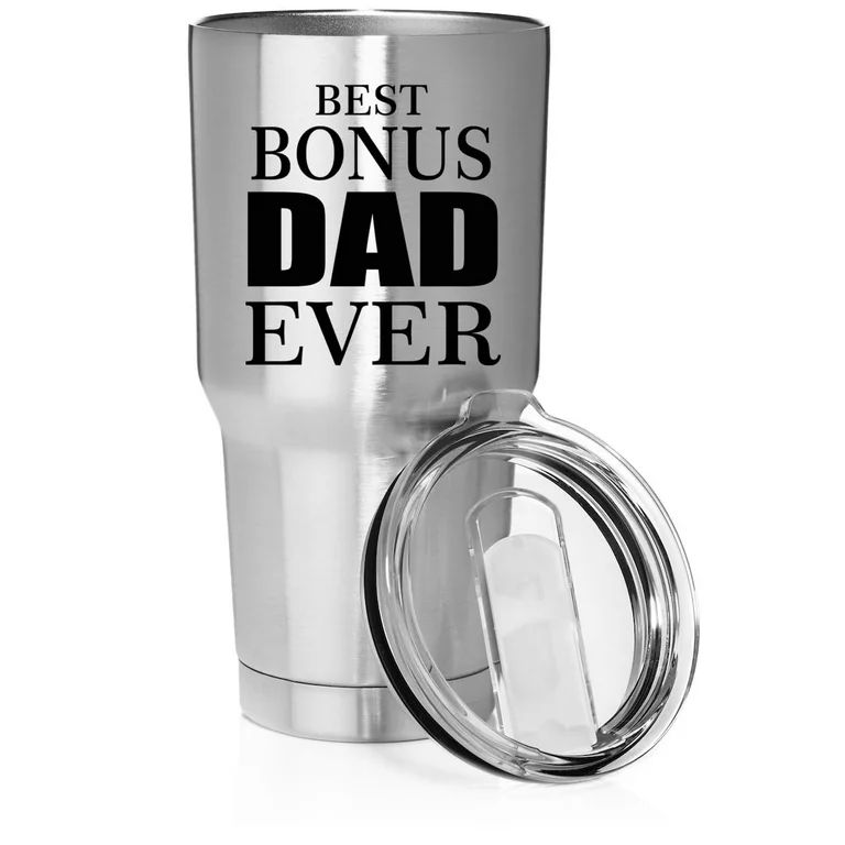Smooth Body Tumbler Stainless Steel Vacuum Insulated Travel Mug Cup Gift Best Bonus Dad Ever Step... | Walmart (US)