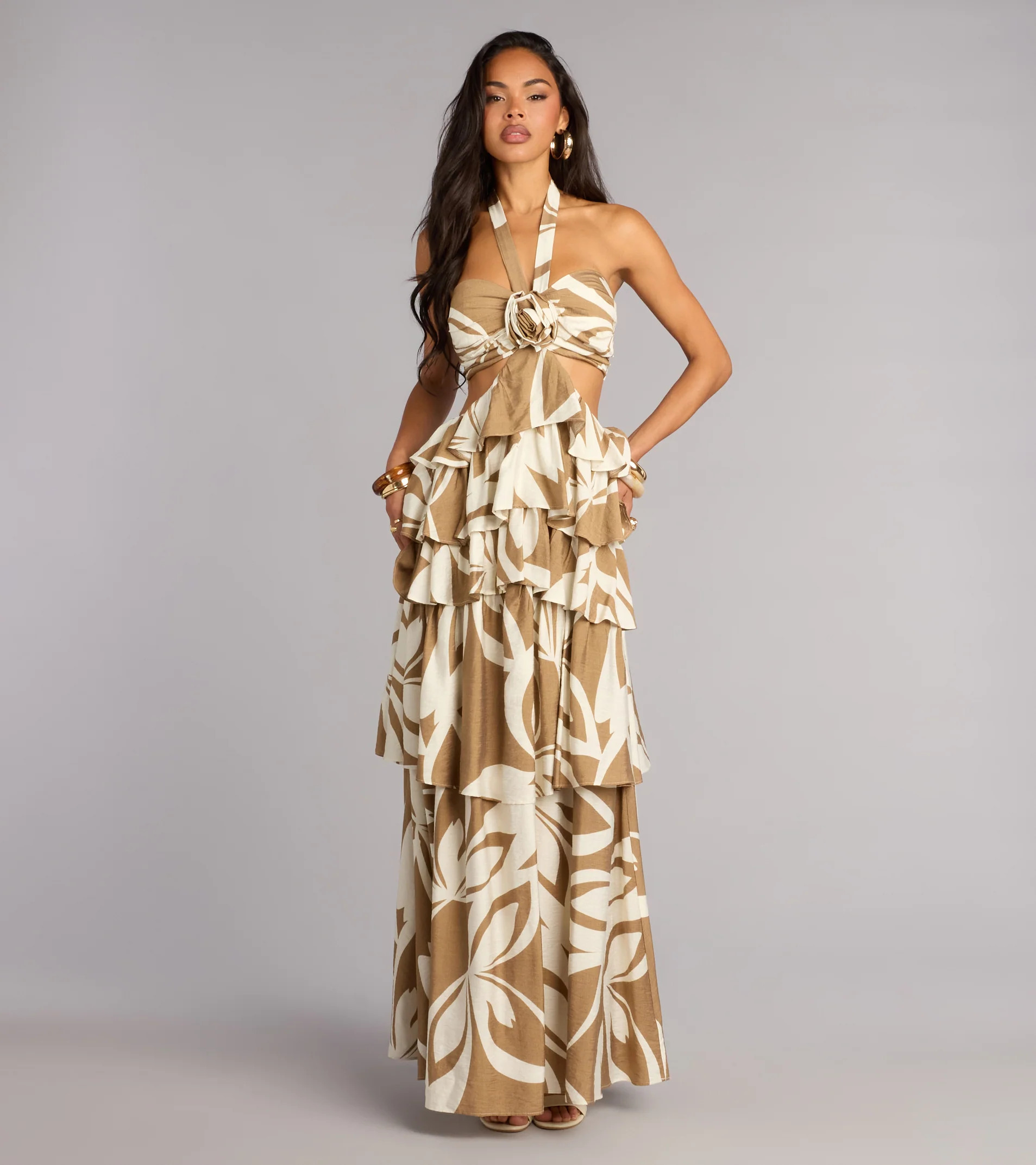 Postcard Pretty Halter Cutout Maxi Dress | Windsor Stores
