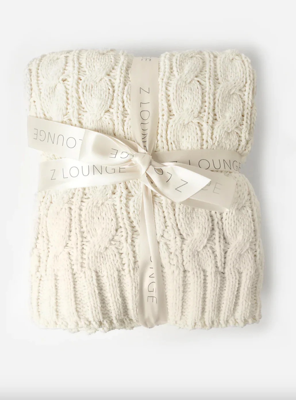 Cable Knit Blanket-Bone | Linen & Flax Co