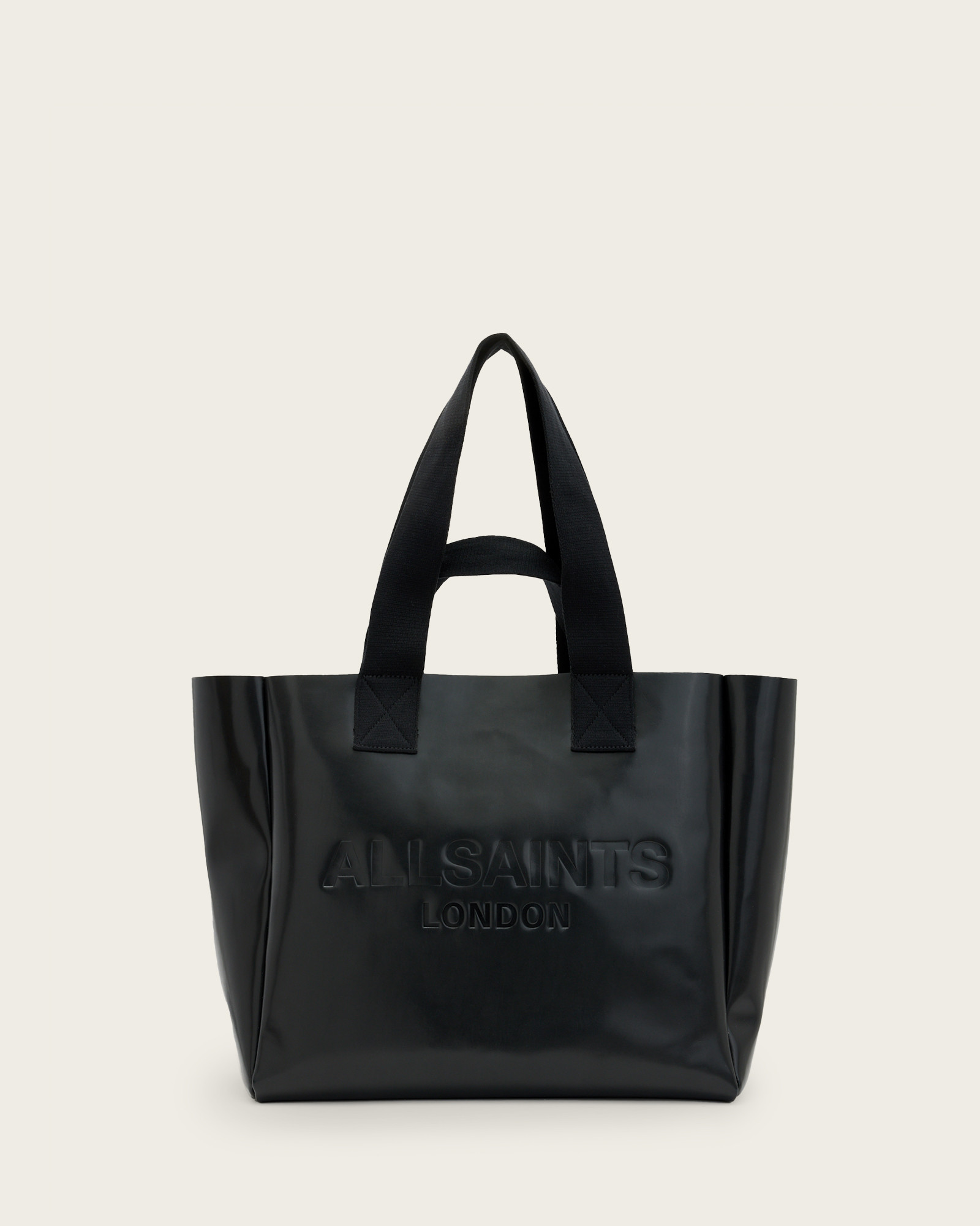 AllSaints Izzy Embossed Logo Leather Tote Bag | AllSaints US