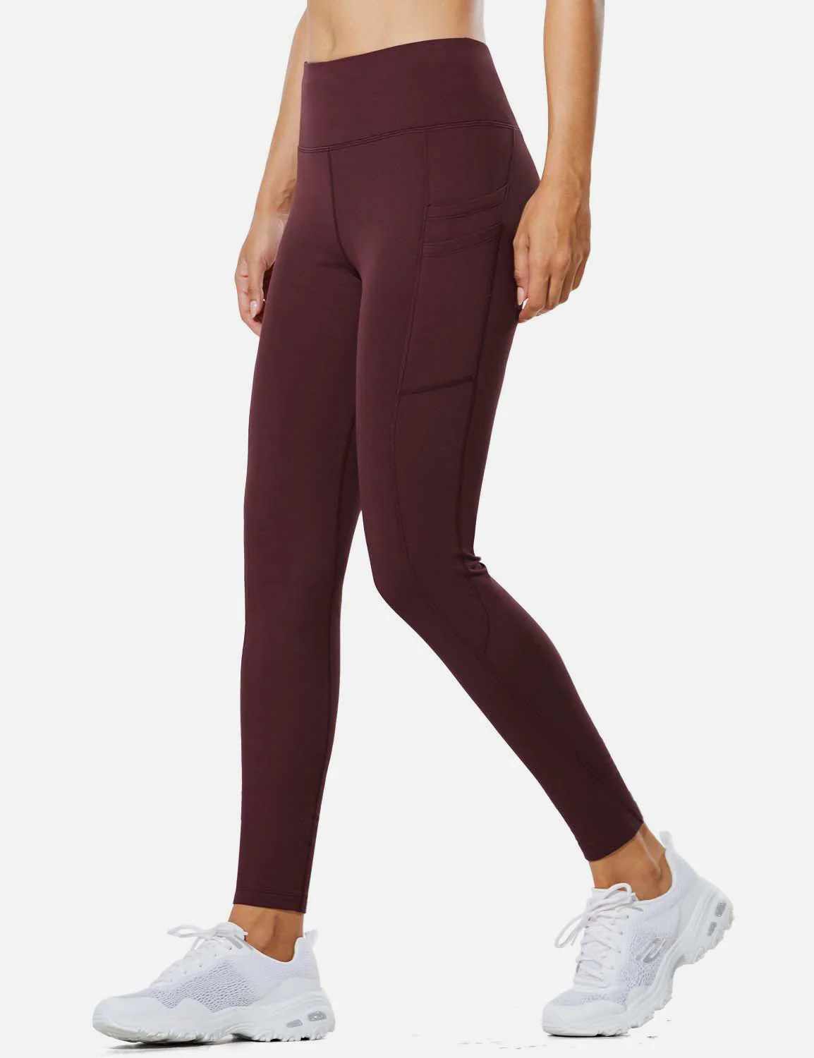 Baleaf Women's Fleece-Lined Zipper Pocket High Rise Leggings | baleaf