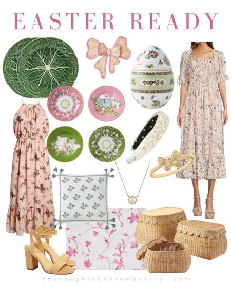 Easter plates Easter dress for women pink dress scalloped baskets Serena and lily williams sonoma table setting grandmillennial born on fifth dress cabbage ware 

#LTKSeasonal #LTKhome #LTKFind