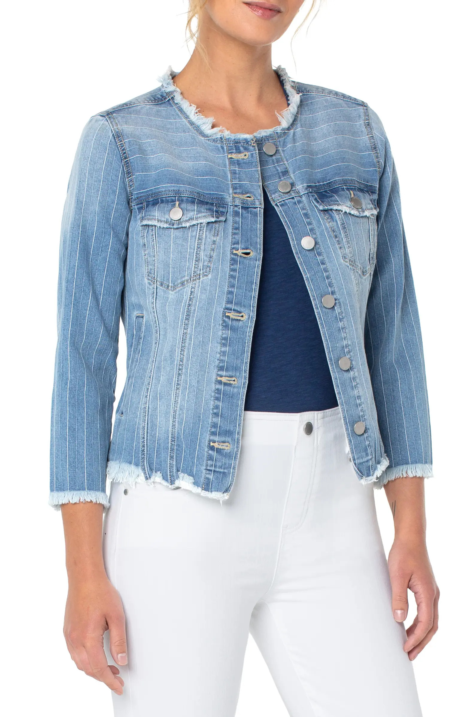Fray Hem Jean JacketLIVERPOOL LOS ANGELES | Nordstrom