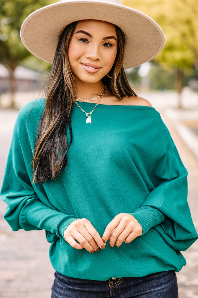 Come On Over Emerald Green Sweater | The Mint Julep Boutique