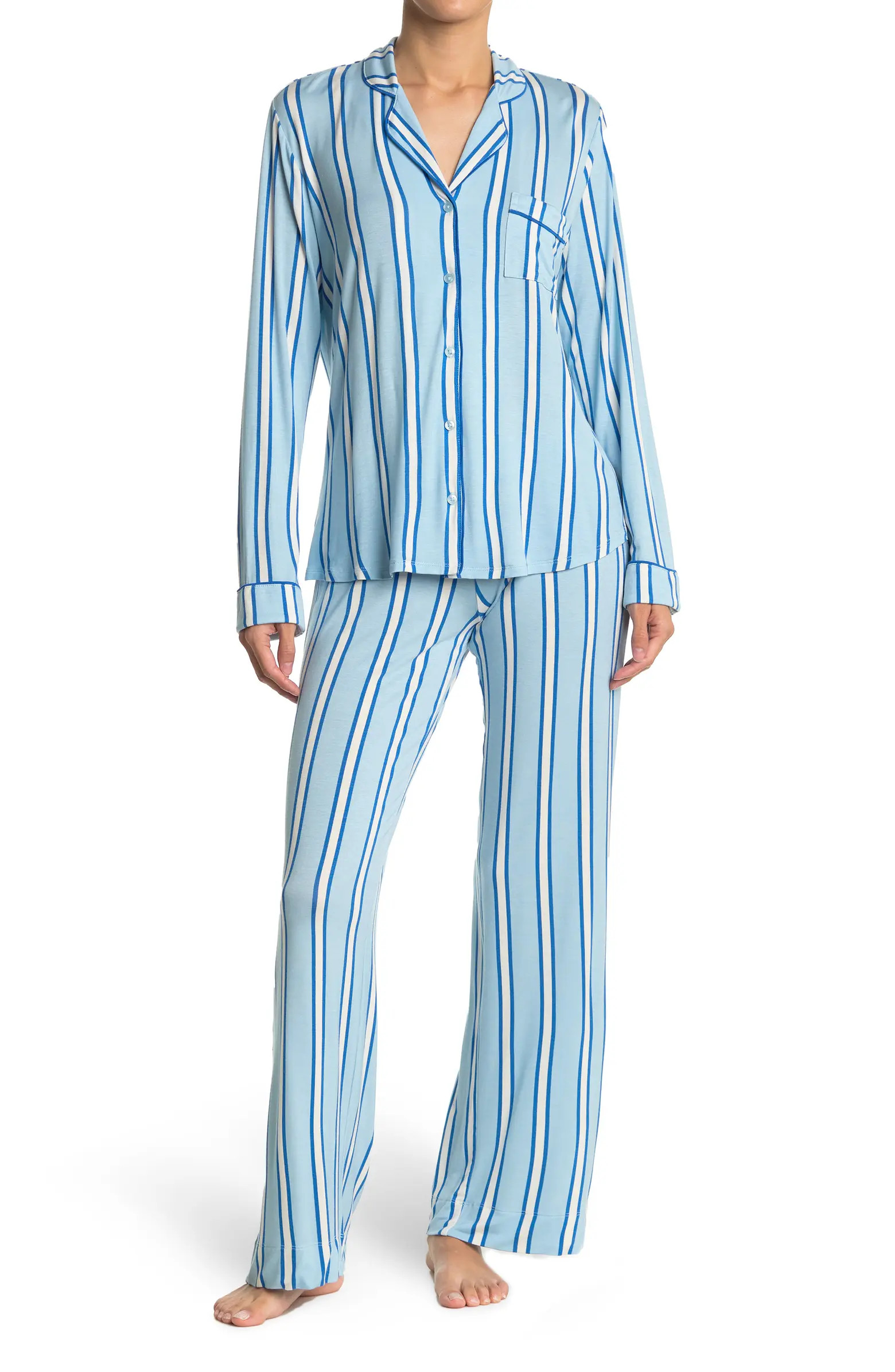 Tranquility Long Sleeve Shirt & Pants 2-Piece Pajama Set | Nordstrom Rack