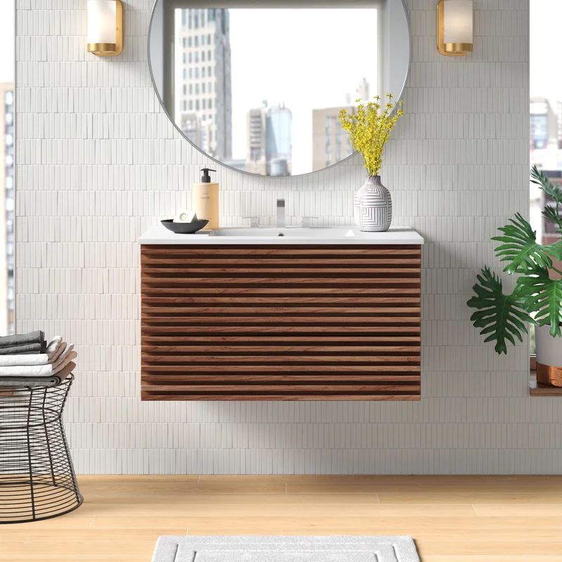 Renwick 36" Wall-Mounted Single Bathroom Vanity Set | Wayfair North America