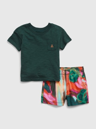 Baby Pocket T-Shirt & Printed Shorts Outfit Set | Gap (US)