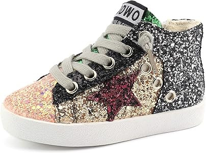 Toddler Baby Glittler Shoe Girl/Boy Sequin Star High Top Sneaker | Amazon (US)