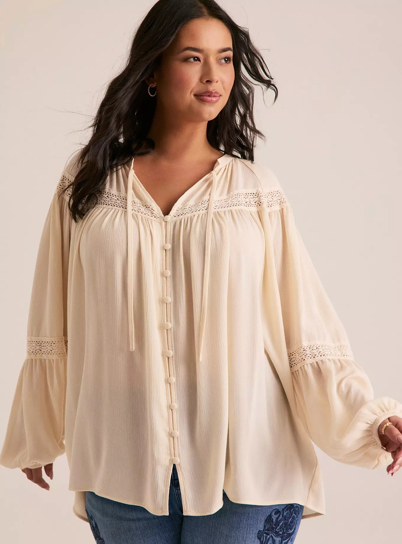 Festi Lace Inset Blouse | Torrid (US & Canada)