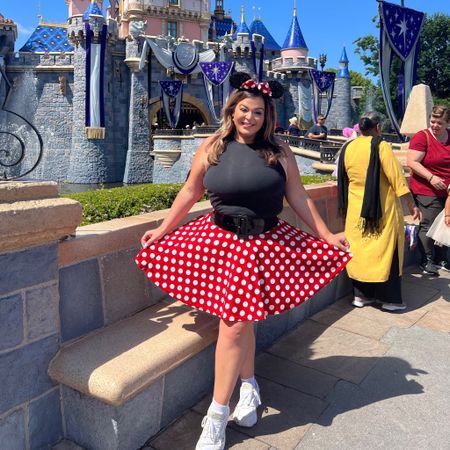 Disneyland outfit for Disney bounding. Disney bound as Minnie Mouse. Red polka dot skirt. 


#LTKunder100 #LTKtravel #LTKunder50