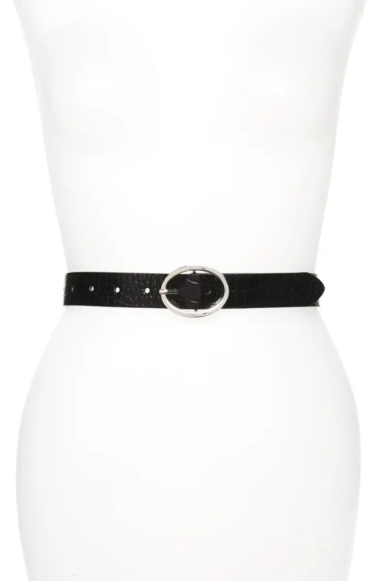 Croc Embossed Faux Leather Belt | Nordstrom