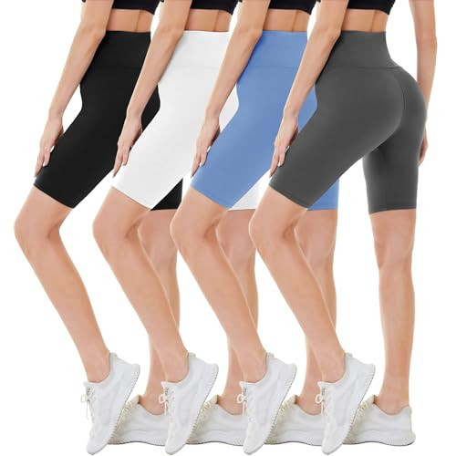 CAMPSNAIL Biker Shorts Women - 8" High Waisted Tummy Control Workout Gym Running Yoga Compression Spandex Shorts | Amazon (US)