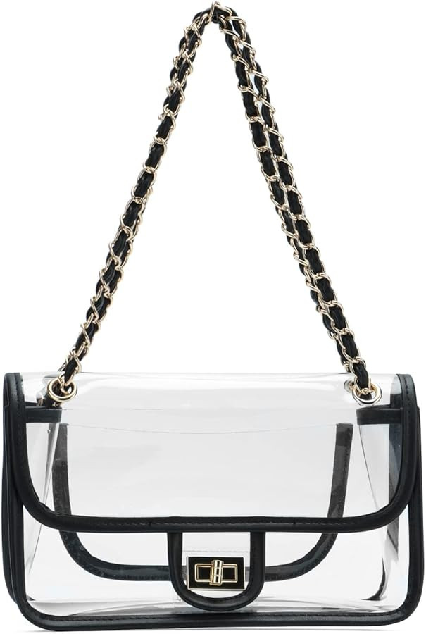 Clear Purses for Women Stadium Crossbody Clear Bag PVC Transparent Shoulder Bag for Concert Sport... | Amazon (US)