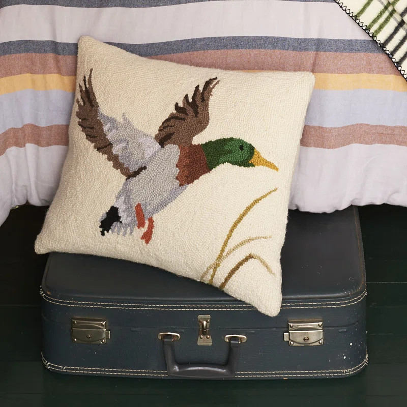 Camp Wandawega Mallard Wool Hook Throw Pillow | Wayfair North America