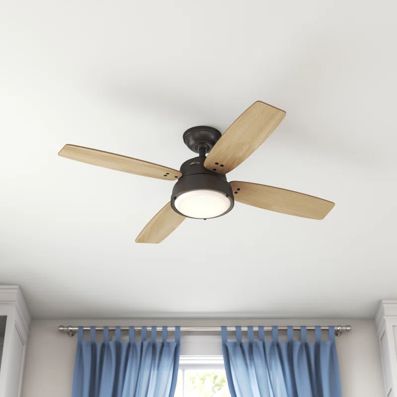 52" Wingate 4 - Blade LED Standard Ceiling Fan with Remote Control and Light Kit Included | Wayfair North America