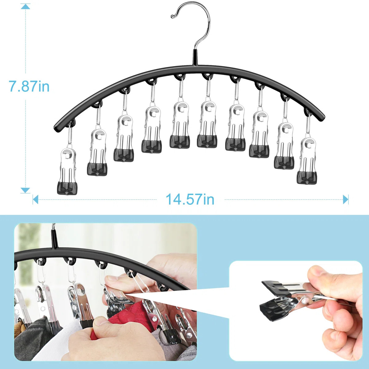 Hat Hangers for Closet, Metal 2 Pack Hat Organizer Holder for Hanger Closet Display, Hat Racks fo... | Wayfair North America