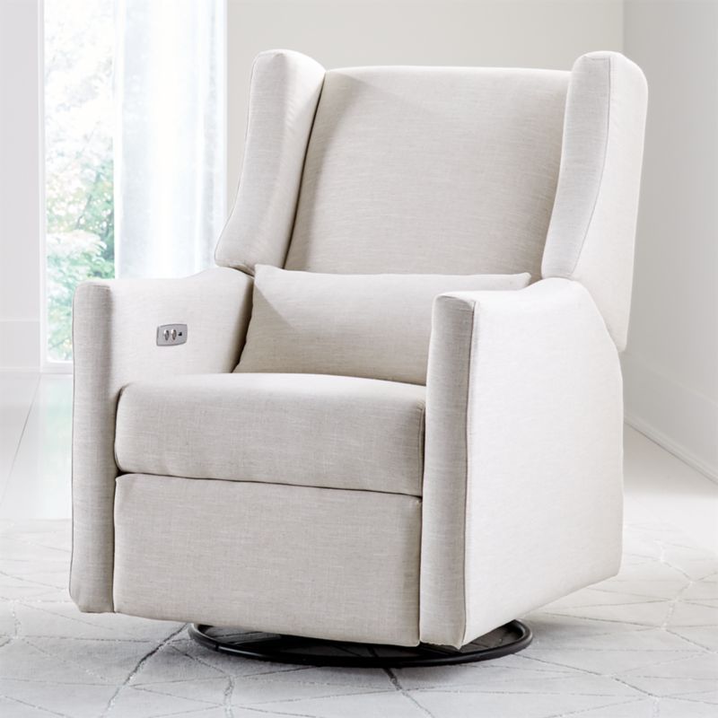 Babyletto Kiwi Ivory Power Recliner Glider + Reviews | Crate and Barrel | Crate & Barrel