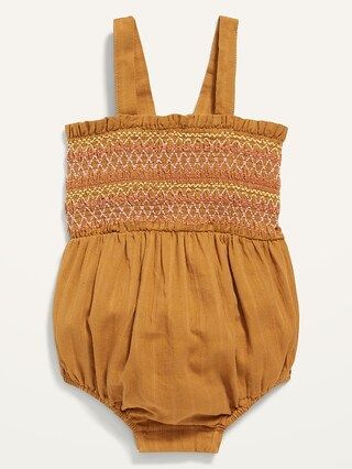 Sleeveless Smocked-Bodice Romper for Baby | Old Navy (US)