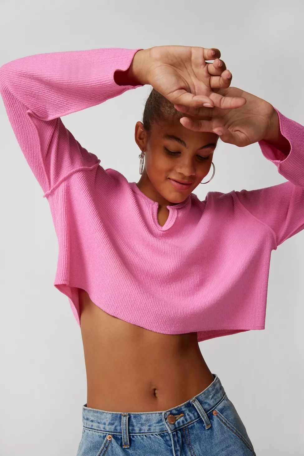 UO Parker Notch Neck Long Sleeve Top | Urban Outfitters (US and RoW)