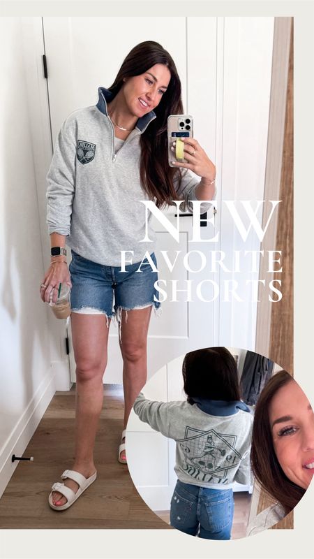 Loving these new Levi’s shorts for Summer! The length is perfect and I love the wash!! Run TTS. I also grabbed this really cute tennis top, lightweight & soooo soft! Shoes are only $10! 

Shorts, denim shorts, 501, target, 1/4 zip, sweatshirt, sandals, Berks, cuff, phone case, walli, Apple Watch, mom, ootd  

#LTKShoeCrush #LTKSeasonal #LTKFindsUnder50
