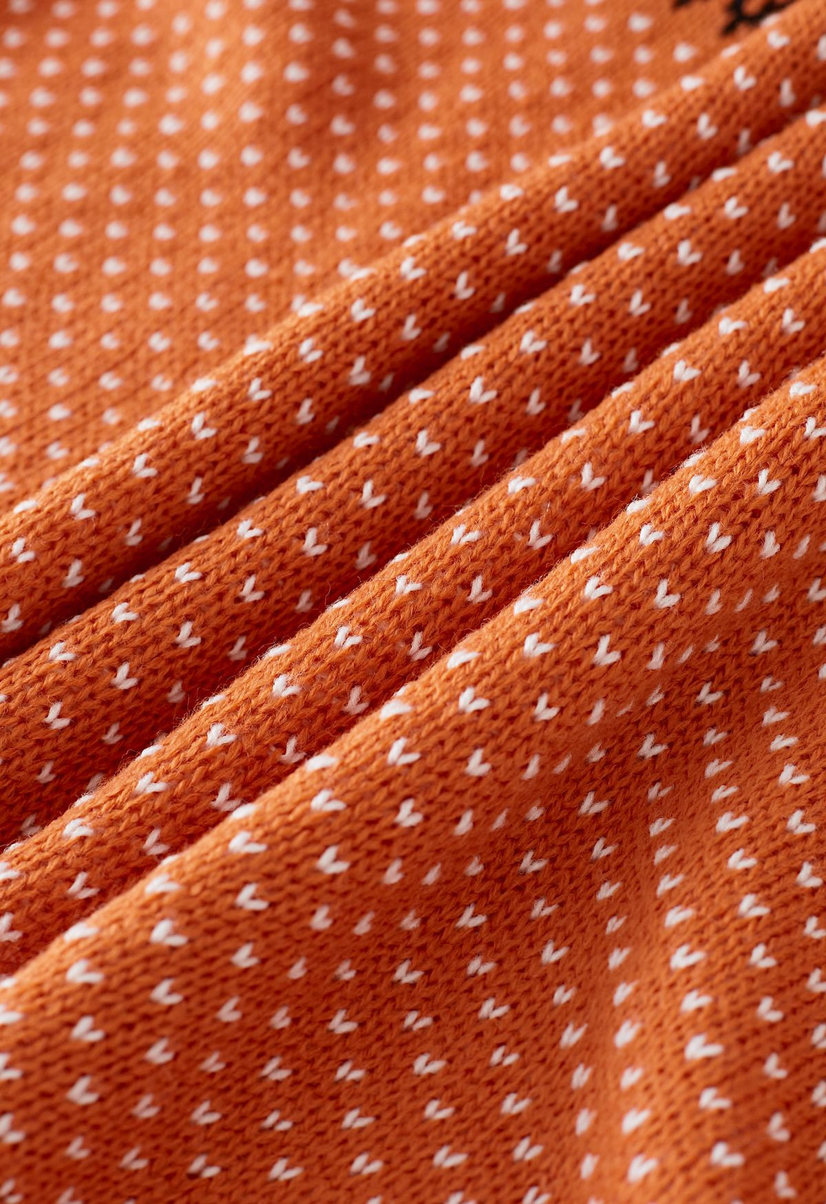 Cute Ghost Long Sleeves Knit Sweater in Orange | Chicwish