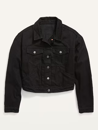 Cropped Black Jean Jacket for Women | Old Navy (US)