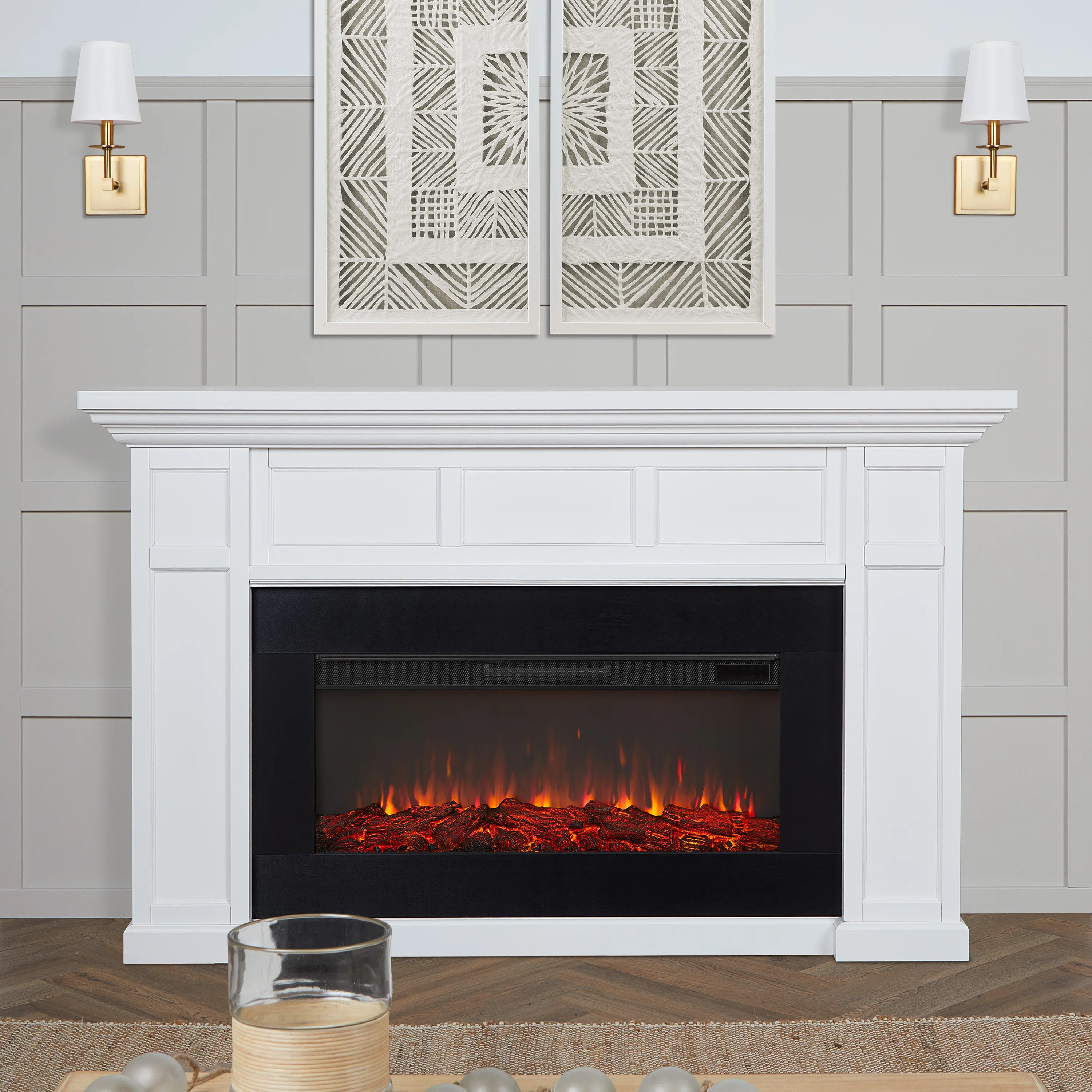 Alcott 75" Landscape Electric Fireplace by Real Flame | Wayfair North America