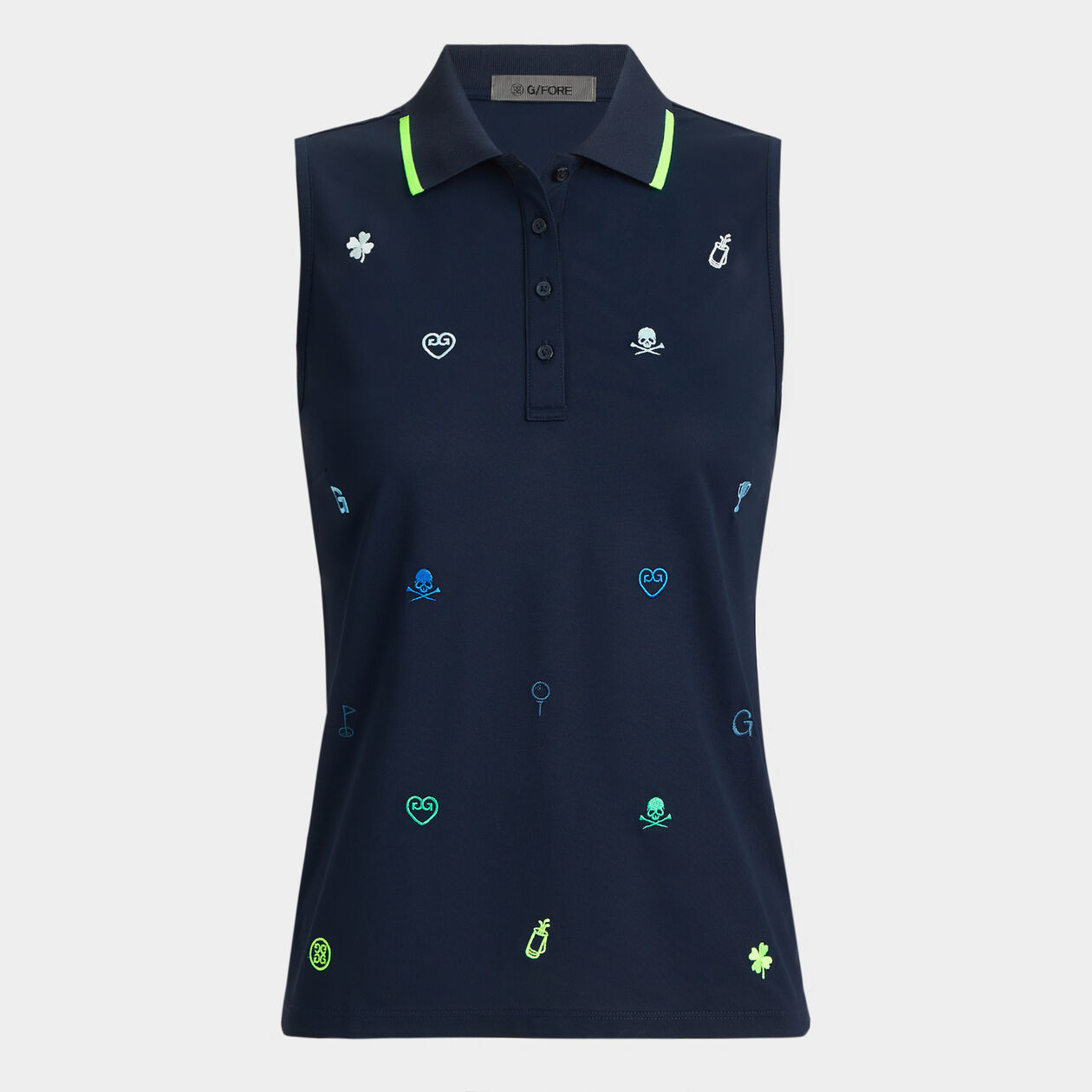 EMBROIDERED ICON TECH PIQUÉ SLEEVELESS POLO | WOMEN'S POLO SHIRTS | G/FORE | G/FORE | GFORE.com