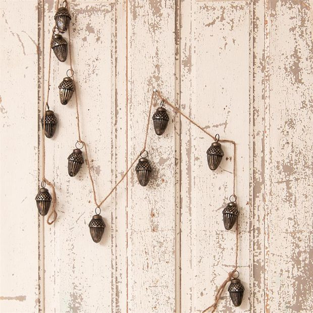 Antiqued Glass Acorn Garland | Antique Farm House