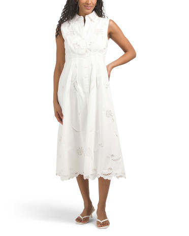 Sleeveless Collared Button Down Dress | TJ Maxx