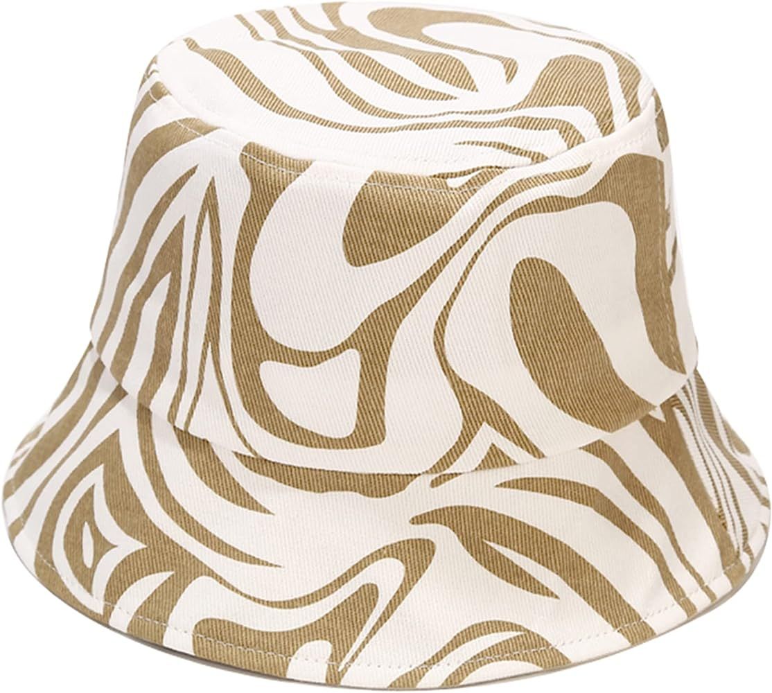 Joylife Stripe Print Bucket Hat Trendy Pattern Fisherman Cap Packable Daily Sun Hats for Women, M... | Amazon (US)