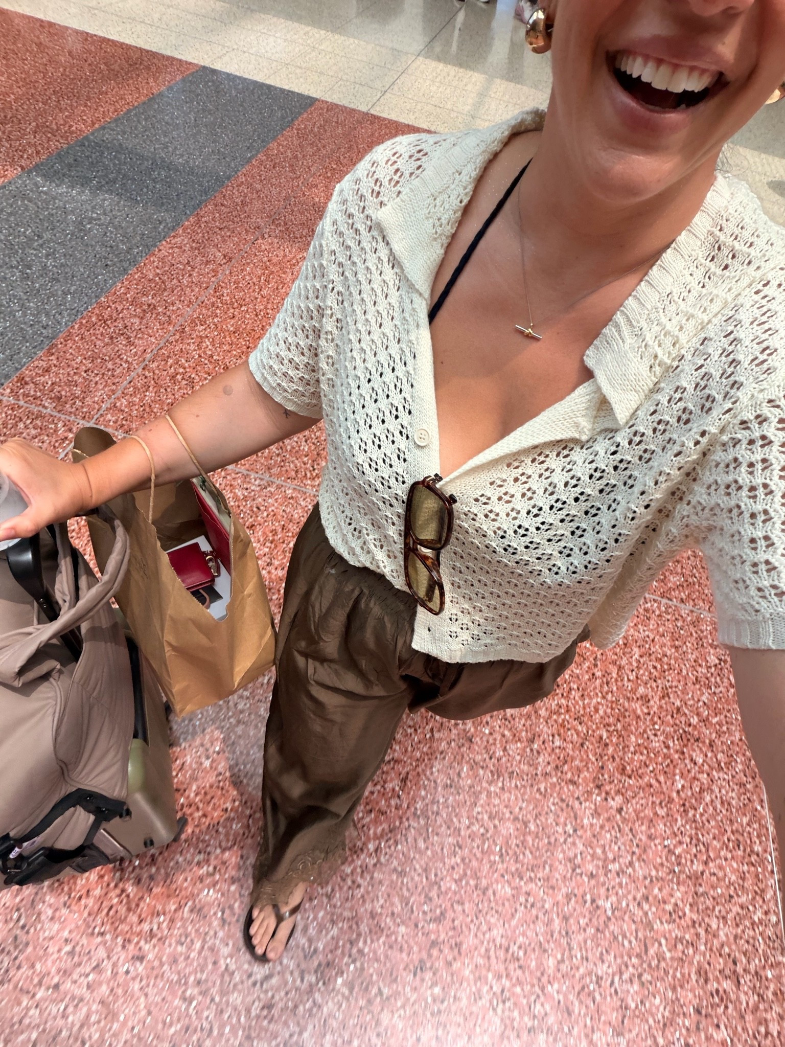 Cozy and cute airport outfit. I forgot to change out of my swimmie so I did that in the stall before security 😂

#LTKootd #LTKMidsize #LTKTravel