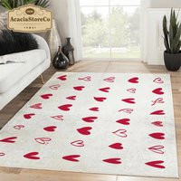 Valentine's Day Gifts, Collection Heart Icon Rug, Gift For Her, Rugs Living Room, Home Decor Rug | Etsy (US)