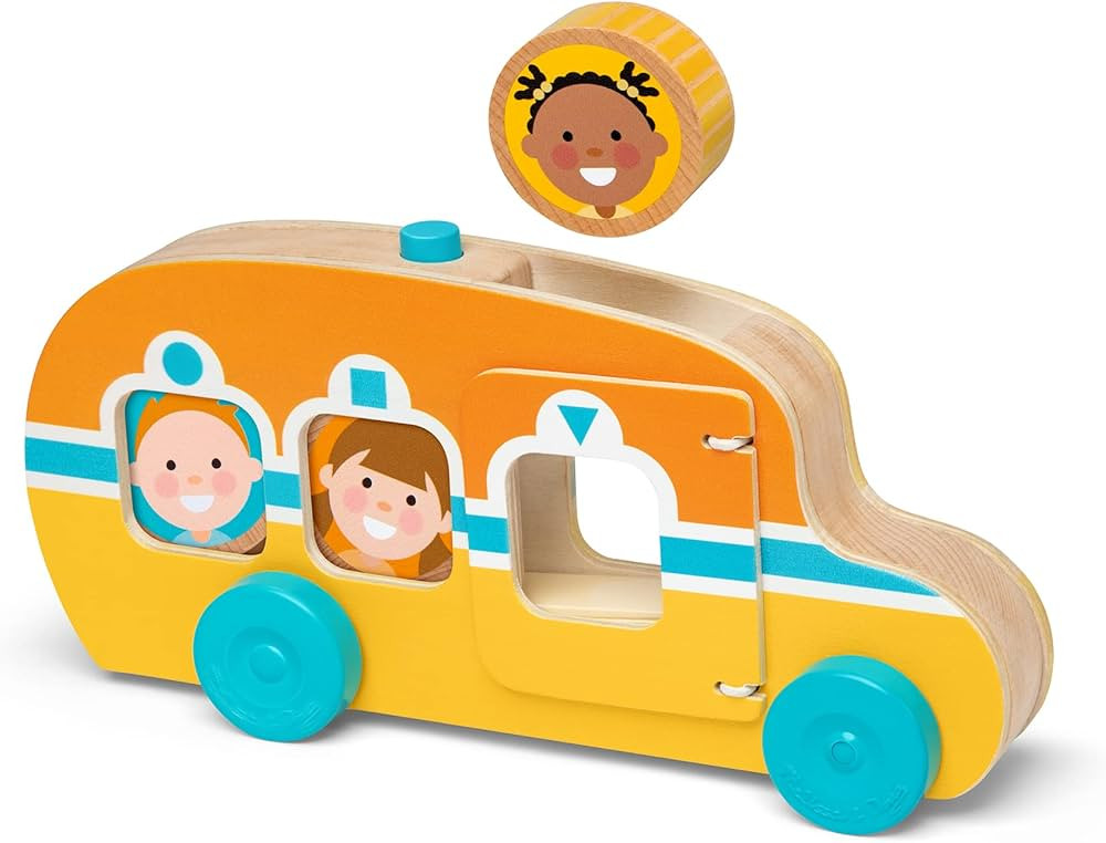 Melissa & Doug GO Tots Wooden Roll & Ride Bus with 3 Disks - FSC Certified | Amazon (US)