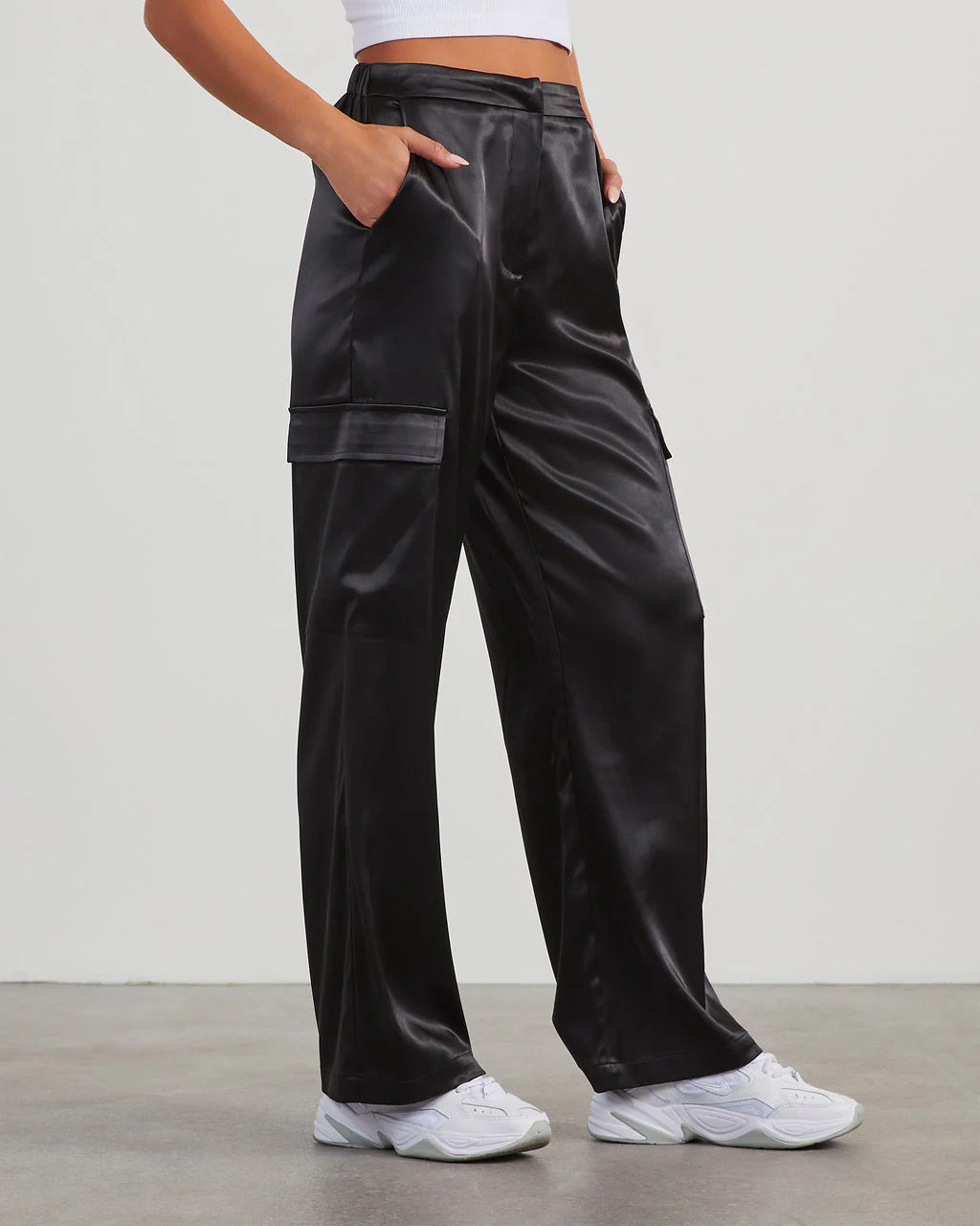 Adriano Satin Cargo Pants | VICI