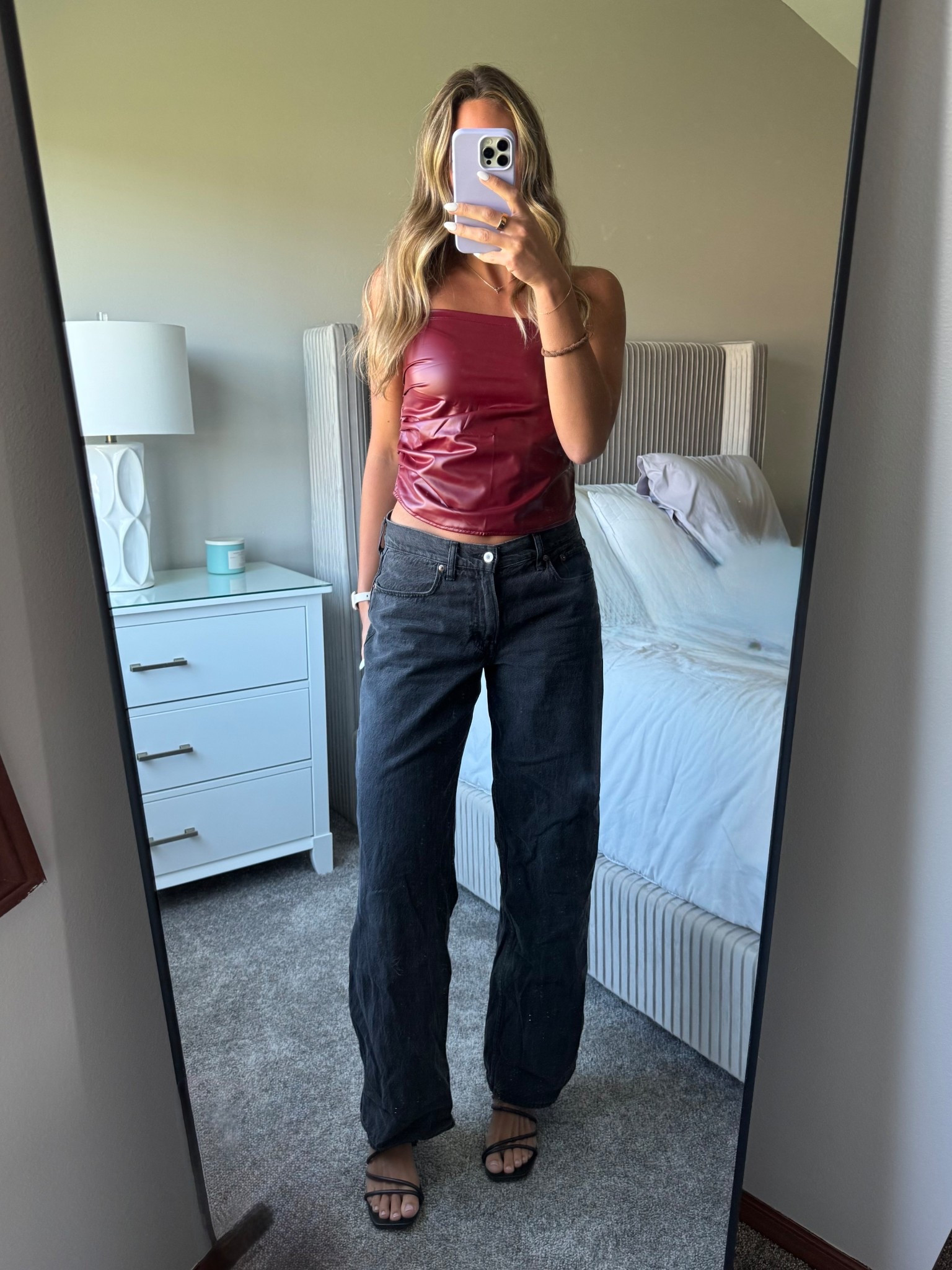 Going out outfit ❤️ 

#leathertop #lowrisejeans #abercrombie #amazontops 

#LTKStyleTip #LTKFindsUnder50