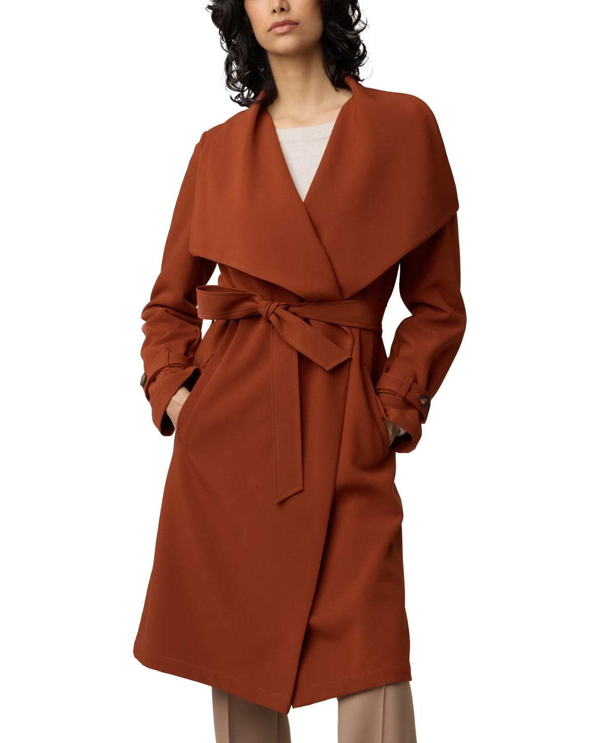 Soia & Kyo Women's Olivia Drapy Coat - Copper | Macy's
