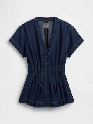 Gap × HFR Denim Peplum Shirt by IGDALYAH | Gap (US)