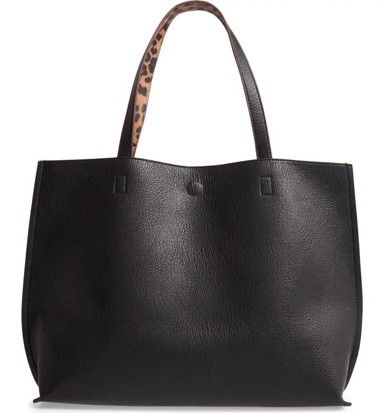 Street Level Reversible Faux Leather Tote & Wristlet | Nordstrom | Nordstrom