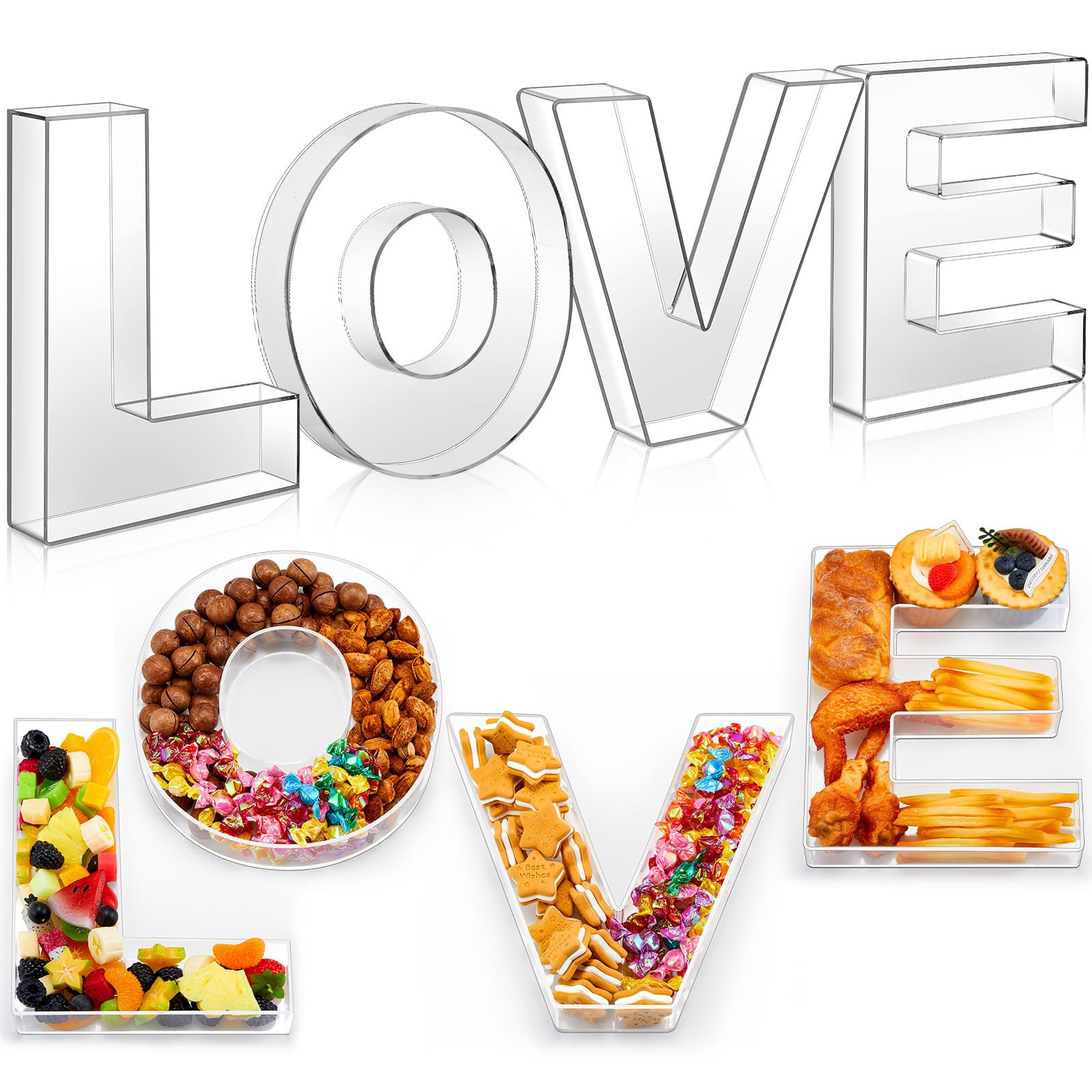 Amazon.com: DoubleFill 4 Pcs Acrylic Love Charcuterie Board Mother's Day Fillable Charcuterie Boa... | Amazon (US)