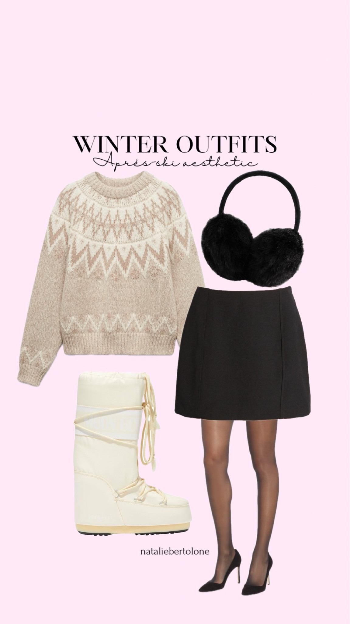 winter outfit ideas! fair isle sweater. moon boots. black earmuffs. black mini skirt  

#LTKSeasonal #LTKstyletip #LTKHoliday