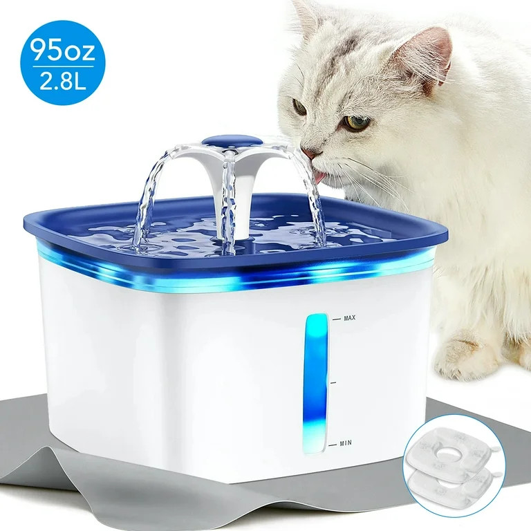 Ophanie 95oz/2.8L Pet Fountain with Anti-slip Mat, Cat Dog Water Fountain Dispenser with Smart Pu... | Walmart (US)