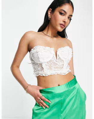 ASOS DESIGN Going Out lace corset in white | ASOS (Global)