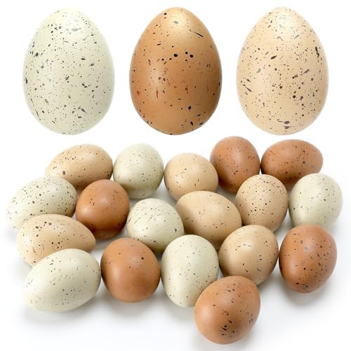 SiliFine 18 Pcs Easter Speckled Eggs 2.4 in Plastic Speckled Eggs Bowl and Vase Filler for DIY Spring Displays and Easter Decorations Vase Decorating (Yellow Tone) | Amazon (US)