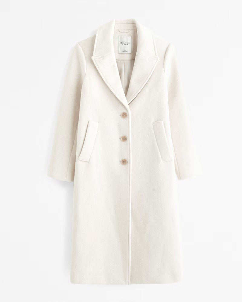 Women's Wool-Blend Tailored Topcoat | Women's | Abercrombie.com | Abercrombie & Fitch (US)