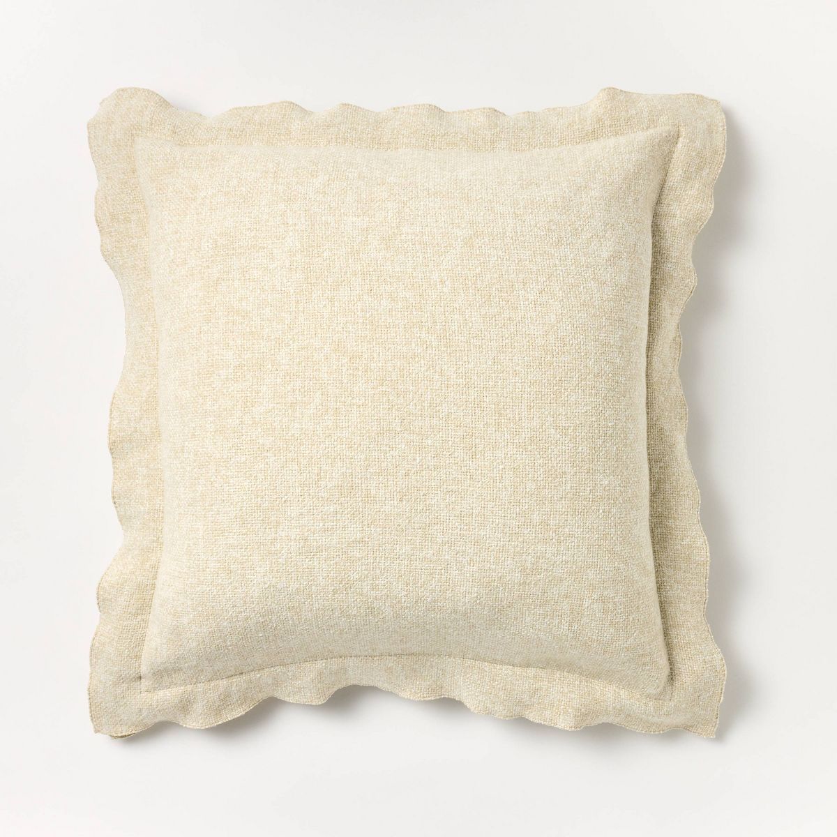 Oversized Heather Square Throw Pillow Cream - Threshold™ designed with Studio McGee: Flange Edg... | Target