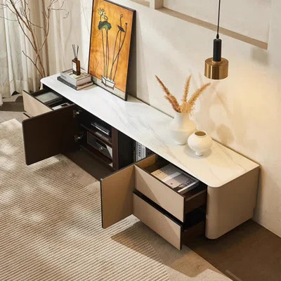 Modern Beige Solid Wood TV Stands | Wayfair North America