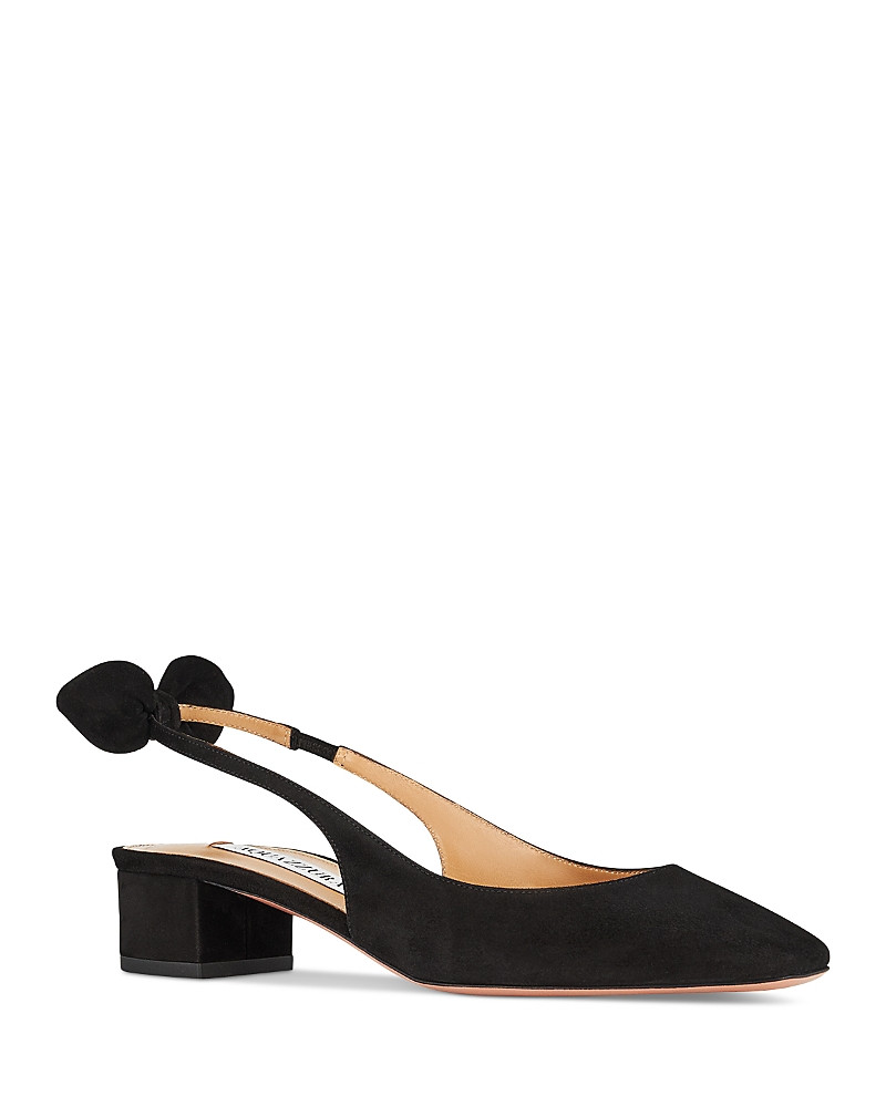 Aquazzura Women's Very Bow Tie 35 Slingback Flats | Bloomingdale's (US)