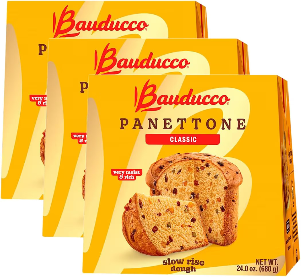 Bauducco Classic Panettone, 24.0 oz (Pack of 3) - Soft and Moist Holiday Cake with Candied Fruit ... | Amazon (US)
